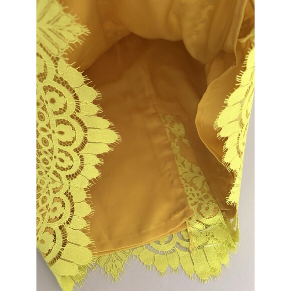 JCrew Chantilly Lace Pencil Skirt Women Size 6  Kiwi Yellow New - Imperfection - Picture 10 of 11